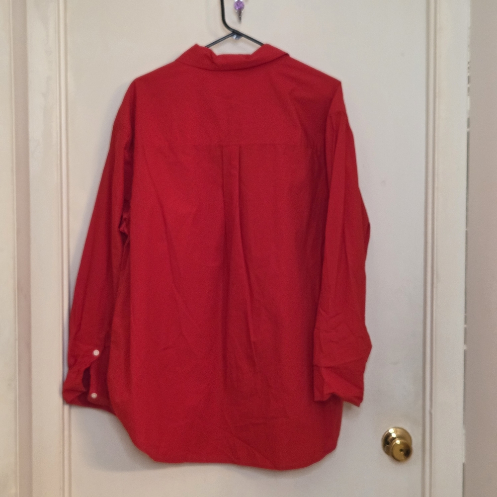Universal Thread Women's Red Button-Up Dress Shirt - Picture 2 of 13